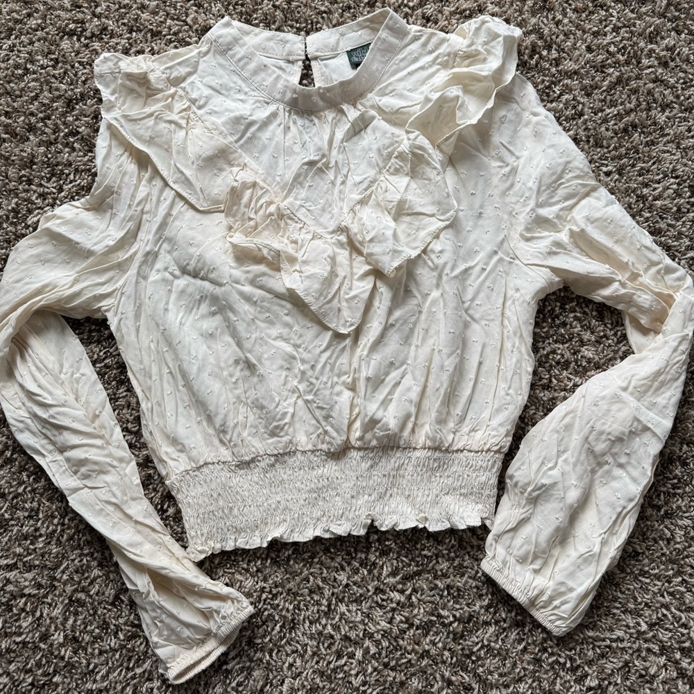 WILD FABLE RUFFLE NECK TOP